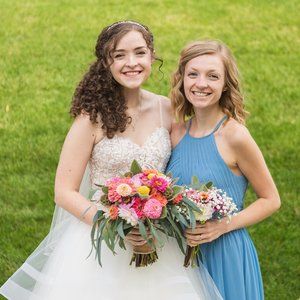 Azazie Joy Steel Blue Bridesmaid Dress